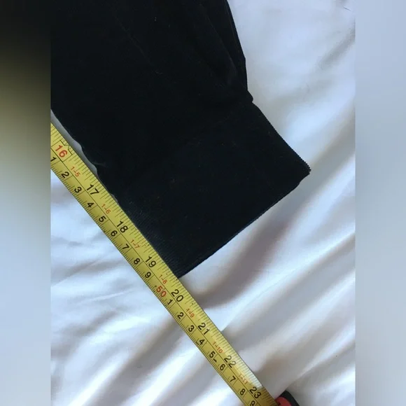 Vintage EUC Andrea Baker black corduroy button down top/jacket with plaid accent - Picture 9 of 12